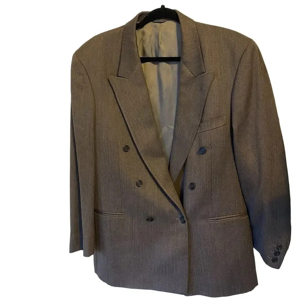 Mens 52 Drop6 Toscanini Double Breathed Wool Blend Jacket Blazer Italy Made Gray